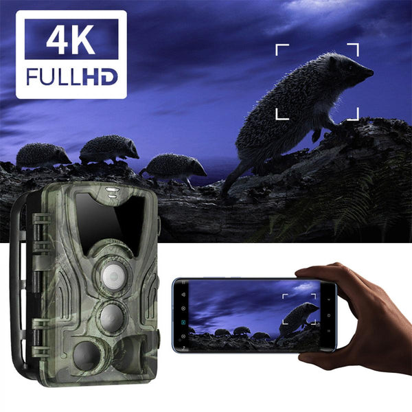 Cameră de vânătoare K&F Concept KF35.019 WiFi, Descărcare de noapte, 4K 30MP, Control App și Detectarea mișcării, Impermeabil