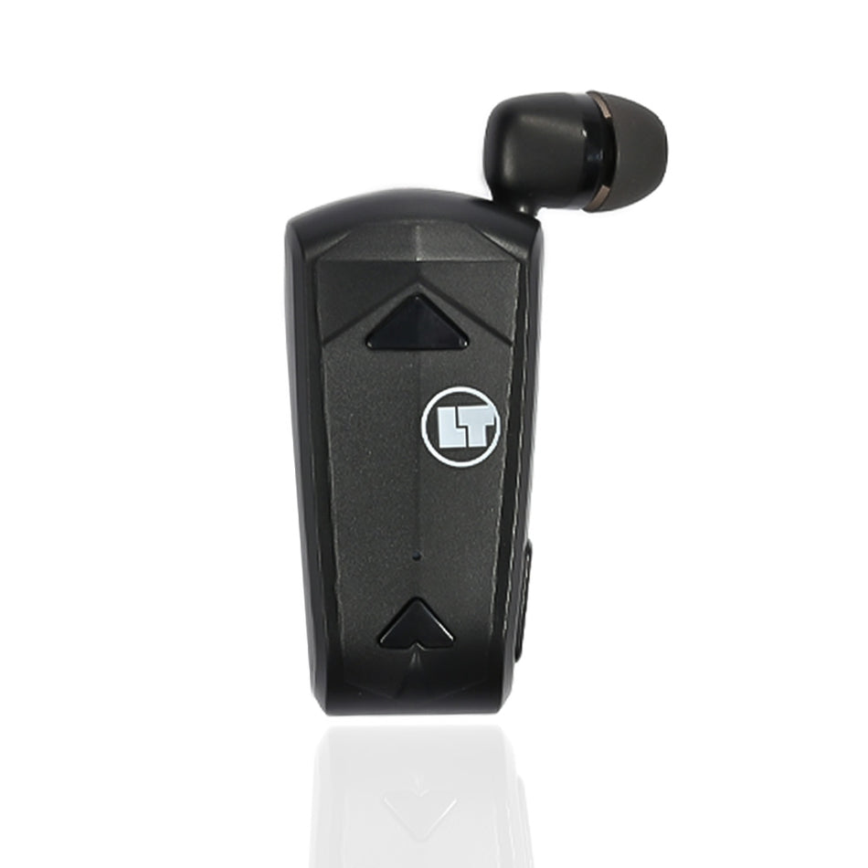 Lamtech Retractable Bt 5.3 Clip On Headset Black (Hanging Cord)