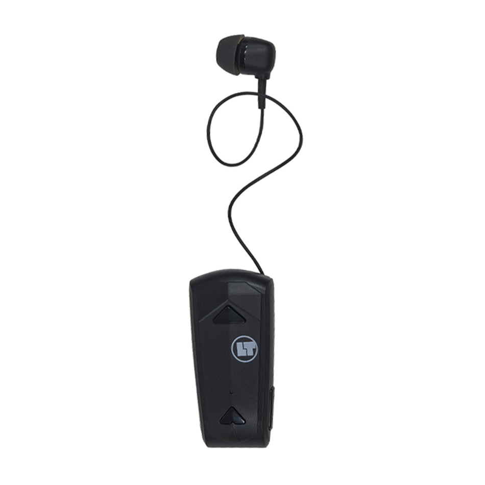 Lamtech Retractable Bt 5.3 Clip On Headset Black (Hanging Cord)