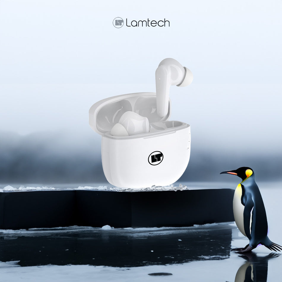 Lamtech Bluetooth 5.3 Tws Earphones With Charging Dock White