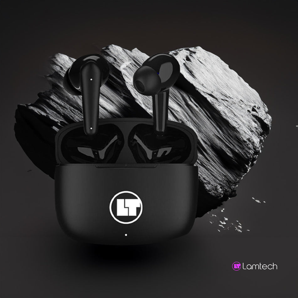 Lamtech Bluetooth 5.3 Tws Earphones With Charging Dock Black