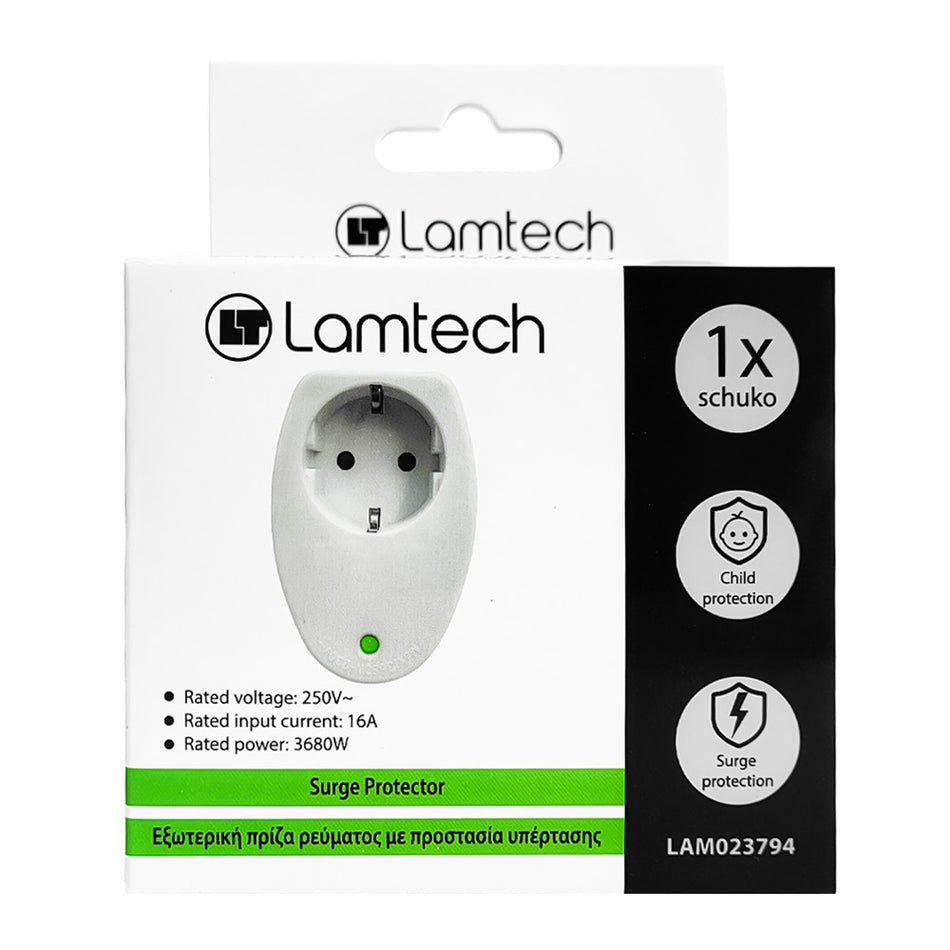 Lamtech Surge Protector 16 A 250 V 3680 W White