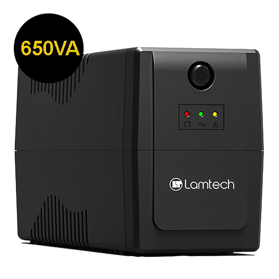 Lamtech Ups With Avr 650 V,Cpu 12 V7 Ah 2 Schuko Socket