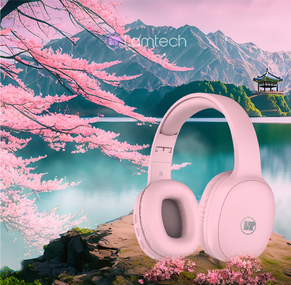 Lamtech Bt5.3 Foldable High Fidelity Headphones Pink