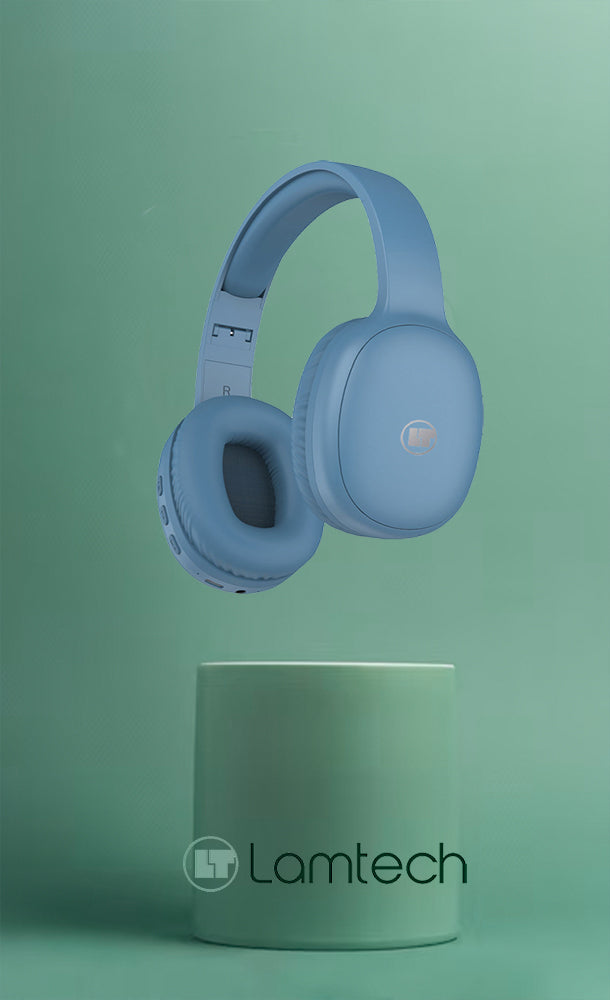 Lamtech Bt5.3 Foldable High Fidelity Headphones Blue