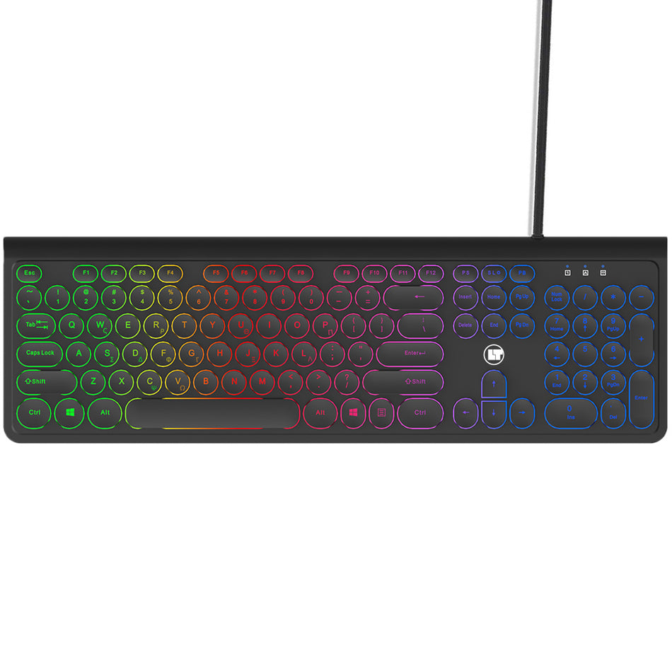 Lamtech Rainbow Wired Usb Keyboard With Round Keys