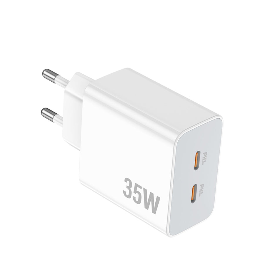Lamtech Dual Type C Fast Charger Pd35 W White