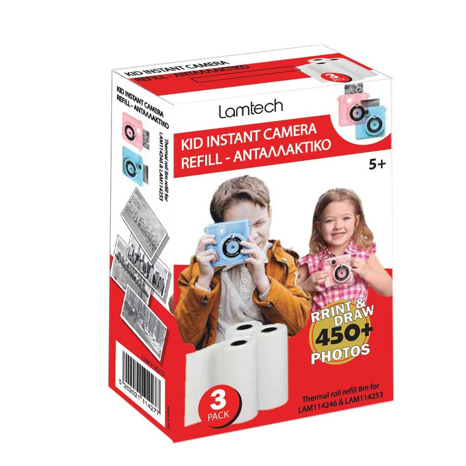 Lamtech 3 Pack Kid Instant Camera Refill 8 M For Lam114246 & Lam114253