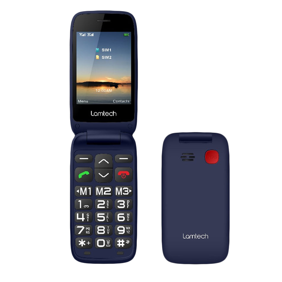 Lamtech Flip Phone Blue 2.8' Display With Bt, Fm Radio, Sos, 1400 M Ah, Gr Menu Flip X
