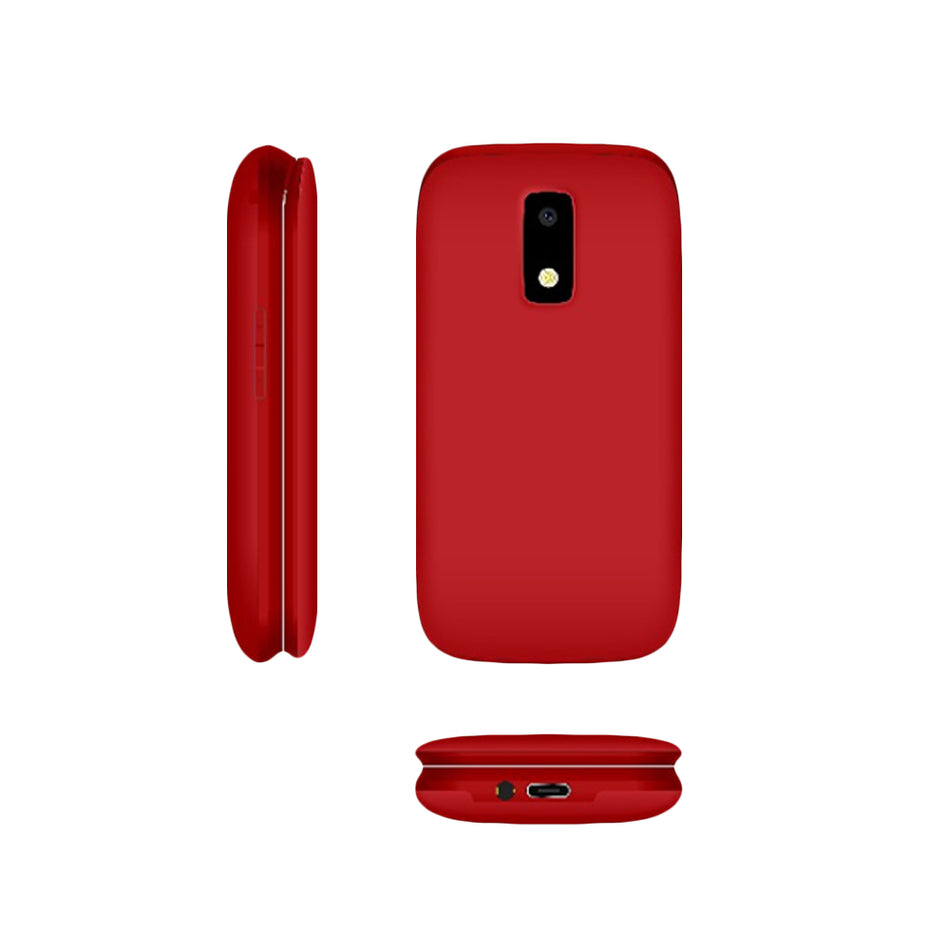 Lamtech Flip Phone Red 2.8' Display With Bt, Fm Radio, Sos, 1400 M Ah, Gr Menu Flip X