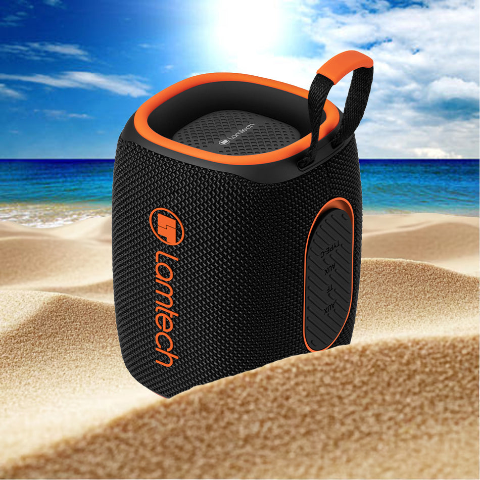LAMTECH ENCEINTE PORTABLE SANS FIL RGB V5.3 20W NOIR ORANGE