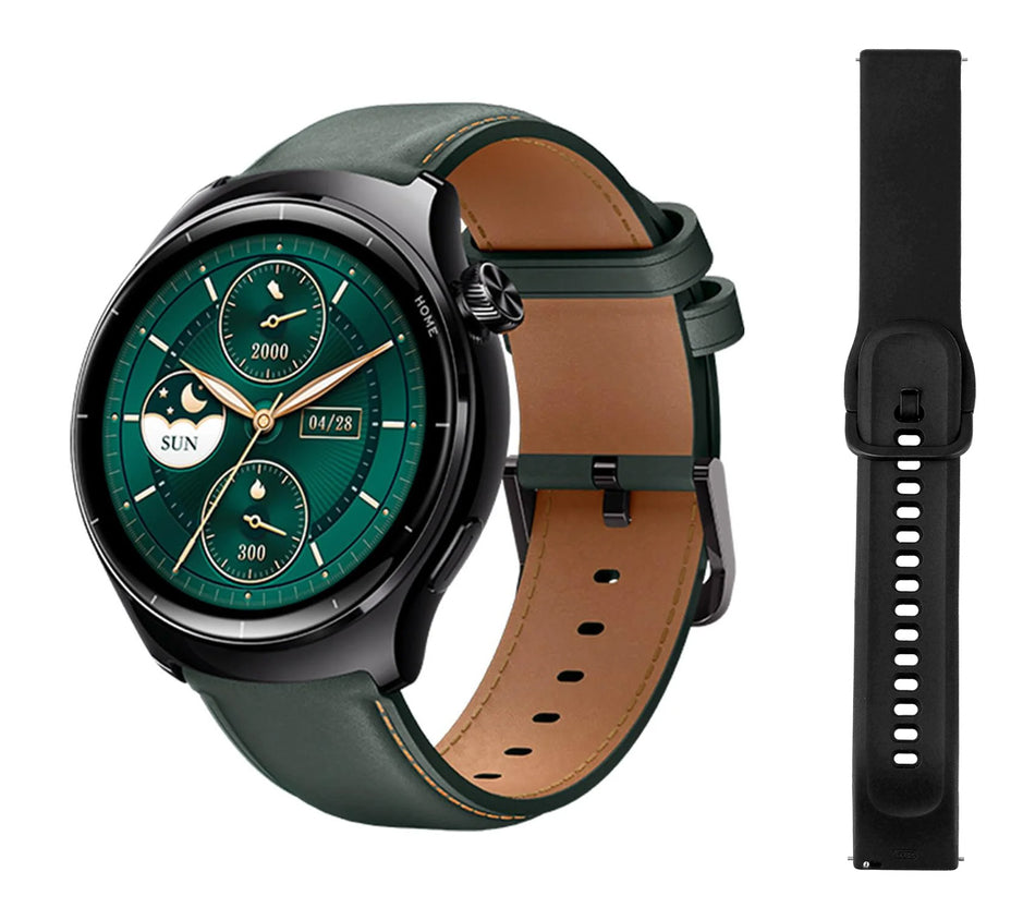 MIBRO smartwatch Lite 3 Pro με 2x λουράκια, heart rate, 1.32" AMOLED, GPS, 5 ATM, μαύρο/πράσινο
