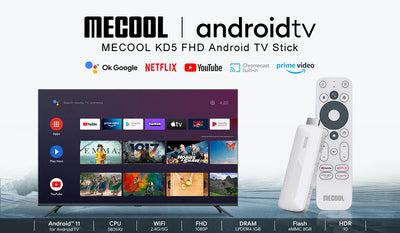 MECOOL TV Stick KD5, Google & Netflix certificate, FHD, WiFi, Android 11