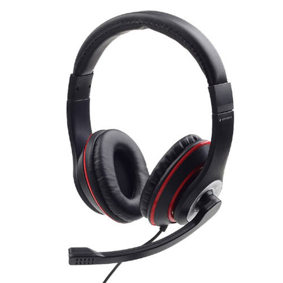 Gembird Jack Stereo Headset Black With Red Ring