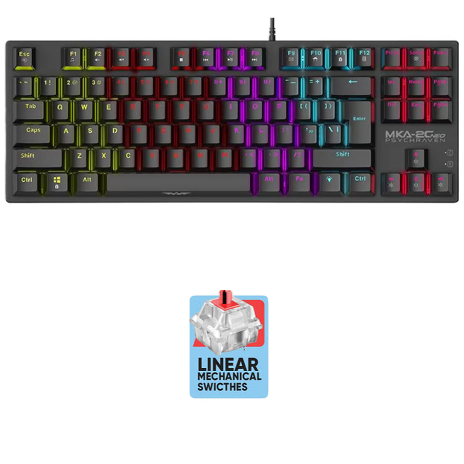 Armaggeddon Mechanical Keyboard Mka 2 C Neo Black Linear Red Switch