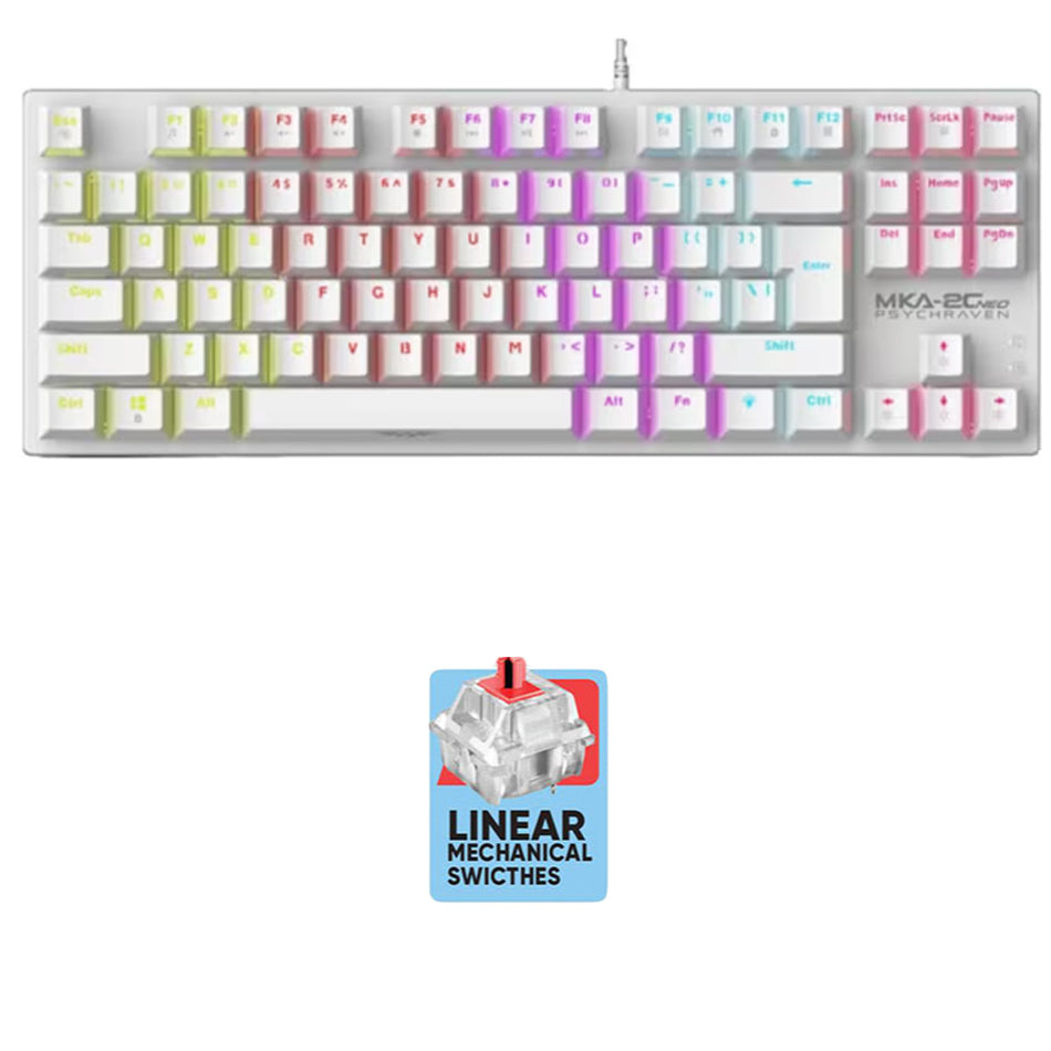 Armaggeddon Mechanical Keyboard Mka 2 C Neo White Linear Red Switch