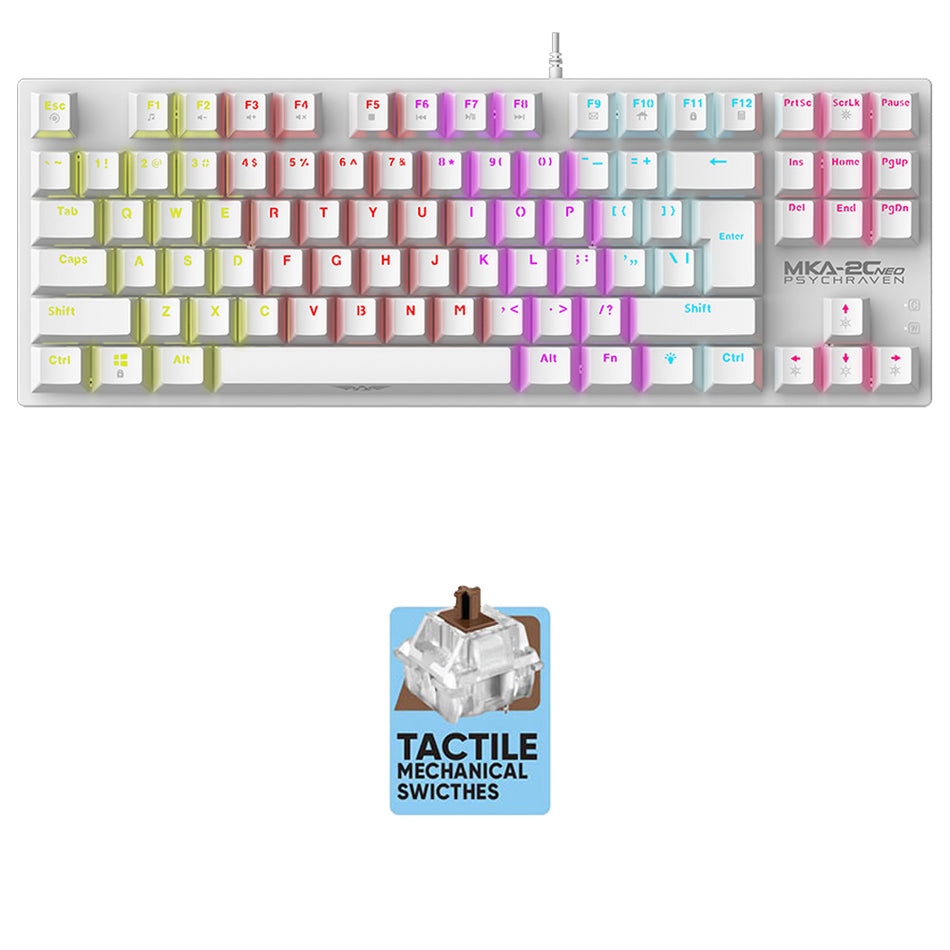 Armaggeddon Mechanical Keyboard Mka 2 C Neo White Tactile Brown Switch