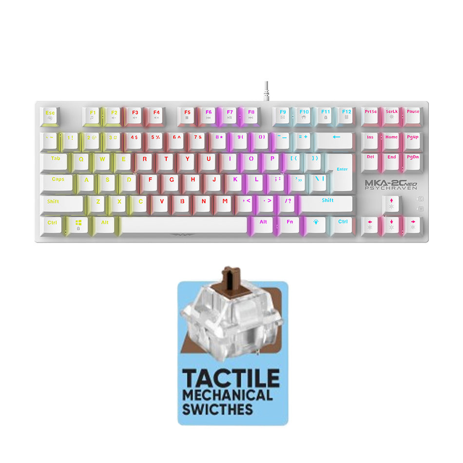 Armaggeddon Mechanical Keyboard Mka 2 C Neo White Tactile Brown Switch