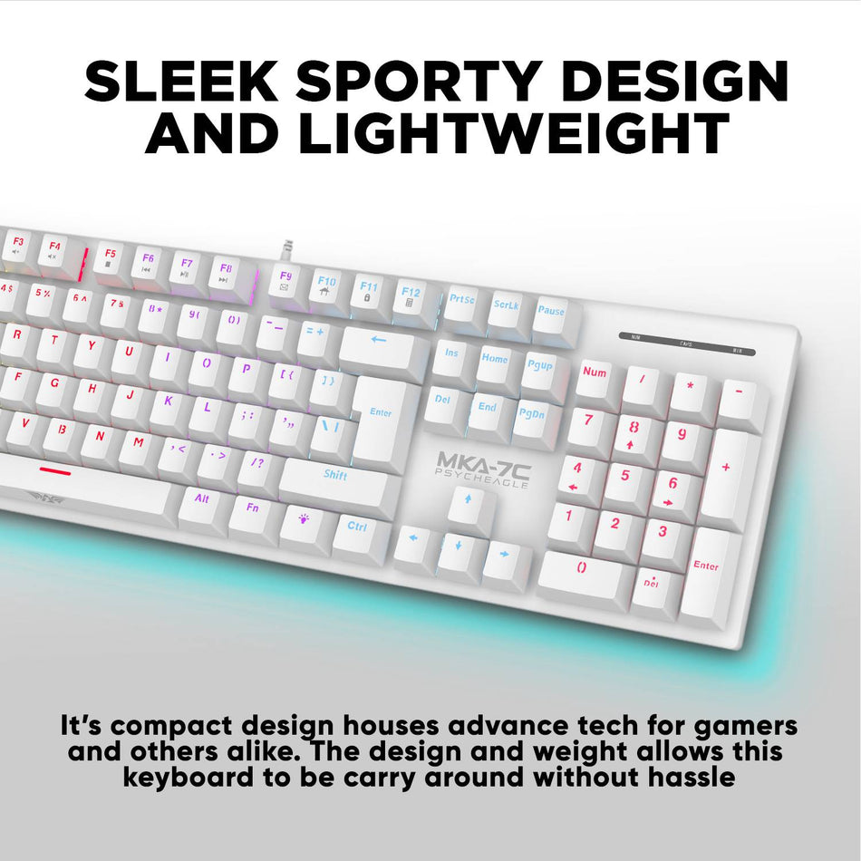 Armaggeddon Mechanical Hot Swap Keyboard 12 Fx Backlight Blue Switch Mka 7 C 2024 White Clicky