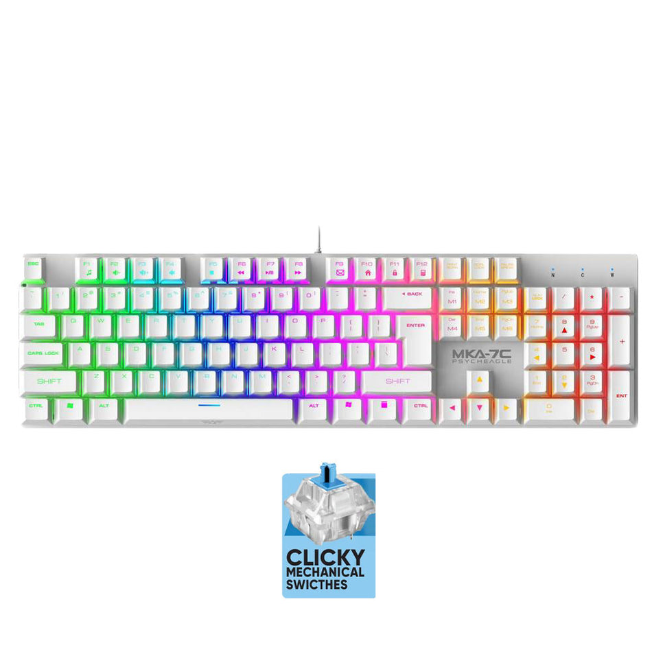 Armaggeddon Mechanical Hot Swap Keyboard 12 Fx Backlight Blue Switch Mka 7 C 2024 White Clicky