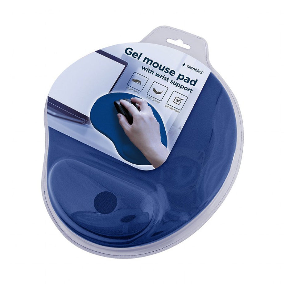 Gembird Gel Mouse Pad With Wrist Rest Blue