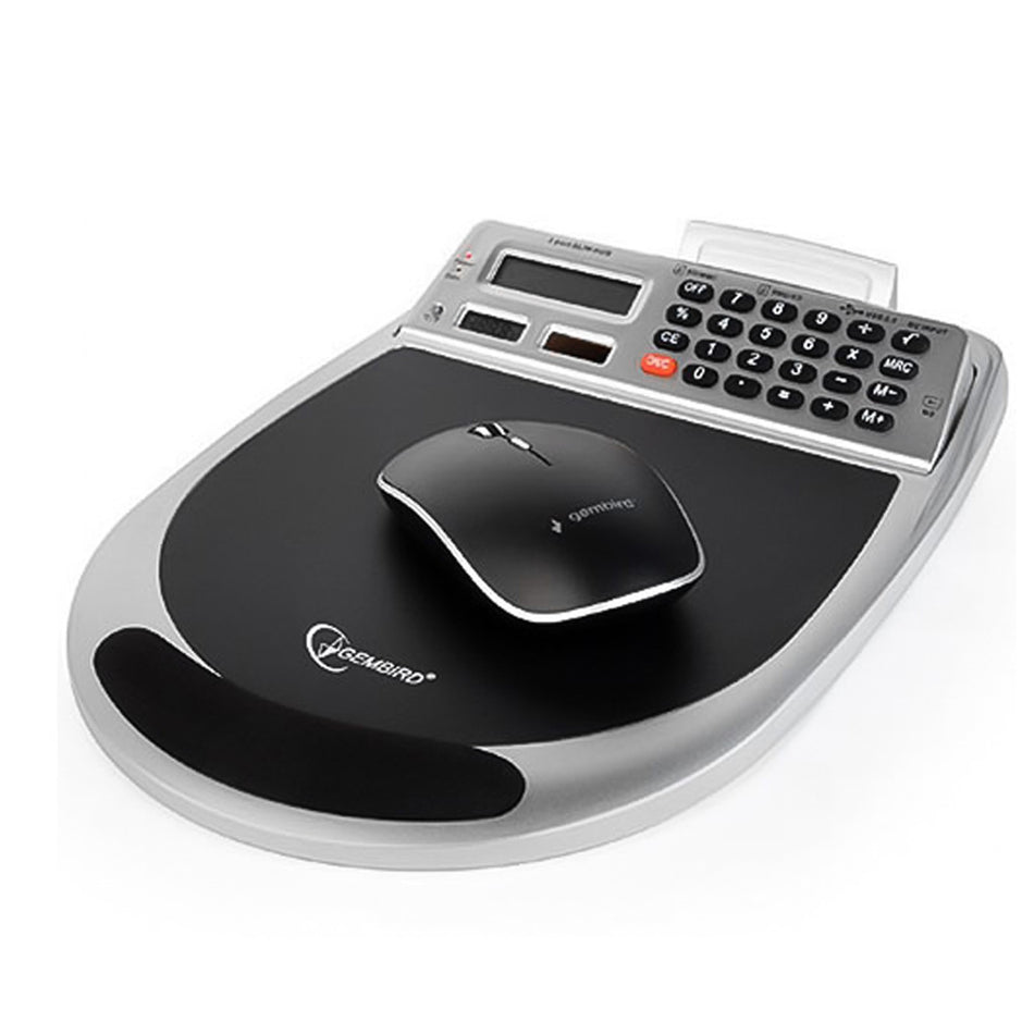 Gembird Usb Combo Mouse Pad With Built In 3 Port Hub, Memory Card Reader, Calculator And Thermometer