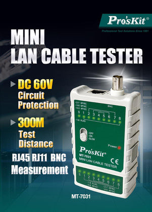 PROSKIT tester καλωδίων δικτύου MT-7031 για RJ45/11/12/22 & BNC