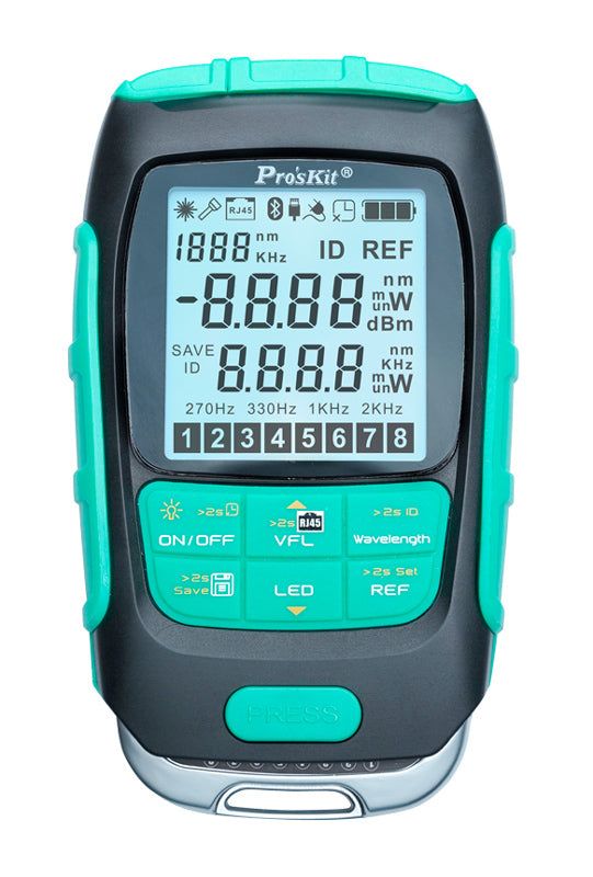 PROSKIT πολύμετρο οπτικών ινών MT-7616, μέτρηση ισχύος & VFL, 30mW
