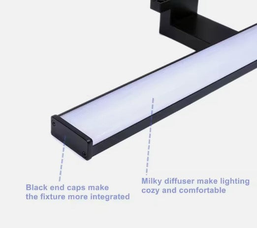 SE-BL-40 MULAN WALL LAMP BLACK 40CM 3CCT 8W WITH MEMORY