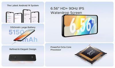 DOOGEE smartphone N55, 6.56", 4/128GB, 5150mAh, μαύρο