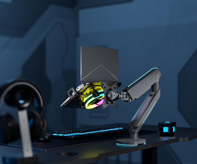 BRATECK βάση & ψύξη laptop NBH-8GL για βάση VESA, RGB, έως 17", μαύρη