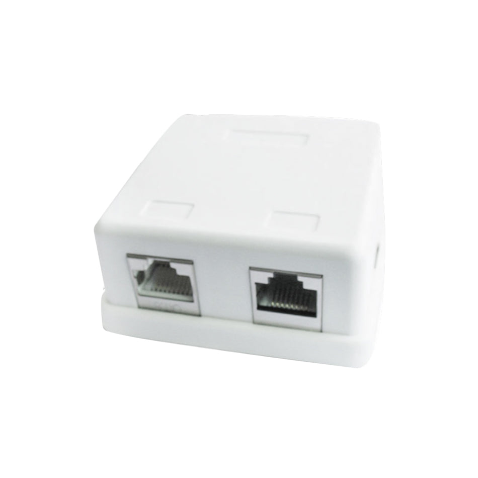 Cablexpert Two Jack Syrface Mount Box With 2 Cat5e Half Shielded Keystone Jacks