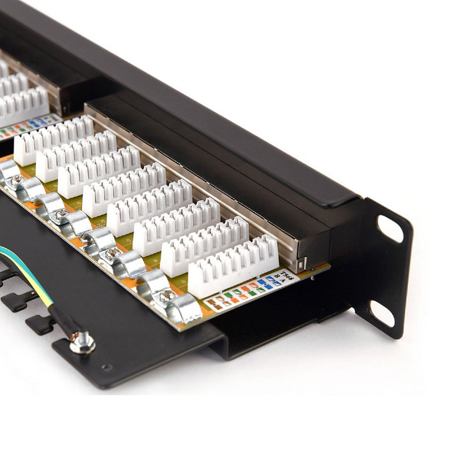 Cablexpert Cat6 24 Port Shielded Patch Panel 19' 1 U Black