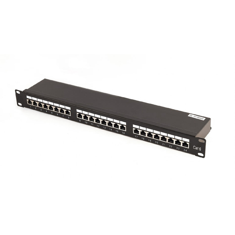Cablexpert Cat6 24 Port Shielded Patch Panel 19' 1 U Black