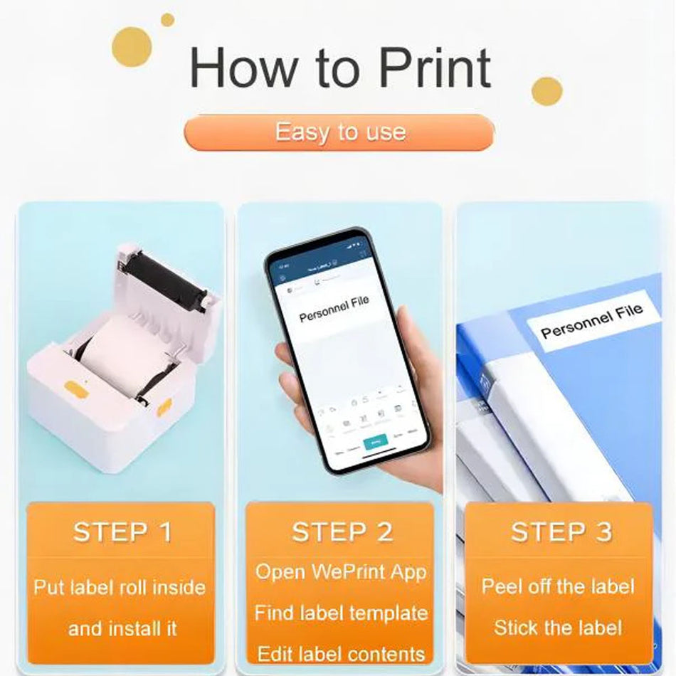 Netum Bluetooth Mini Label Thermal Printer White