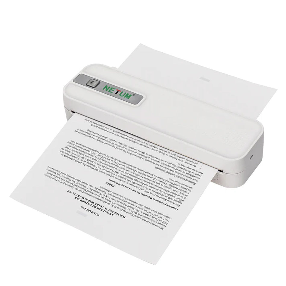 Netum Portable Rechargeable Thermal A4 Printer P801 White