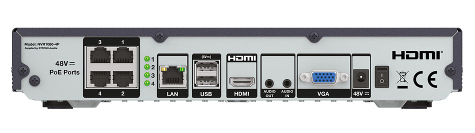 STRONG NVR καταγραφικό NVR1080-4P, 8MP/4K, H.265+, 4 PoE κανάλια