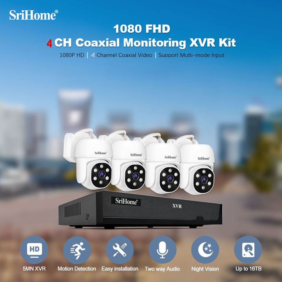 KIT XVR DE SURVEILLANCE COAXIALE 4 VOIES 5MP SRIHOME