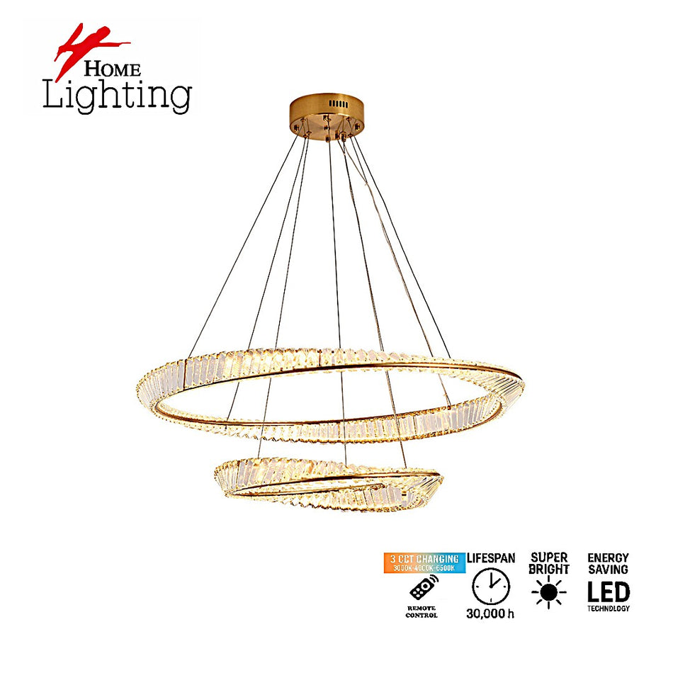 SE LED 60+80 OVELA  GOLD Φ60+80cm 3CCT REMOTE CONTROL 2 YEARS WARRANTY