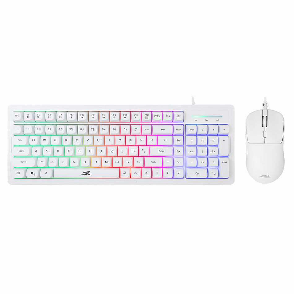 Baracuda Gaming Combo Keyboard And Mouse Bgc 012 Orca White