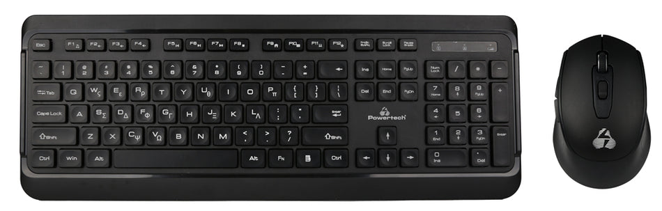 POWERTECH set ποντίκι & πληκτρολόγιο PT-1060, ασύρματο, 1600DPI, μαύρο