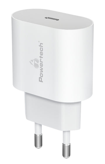 POWERTECH φορτιστής τοίχου PT-1150, USB-C, 12W, λευκός