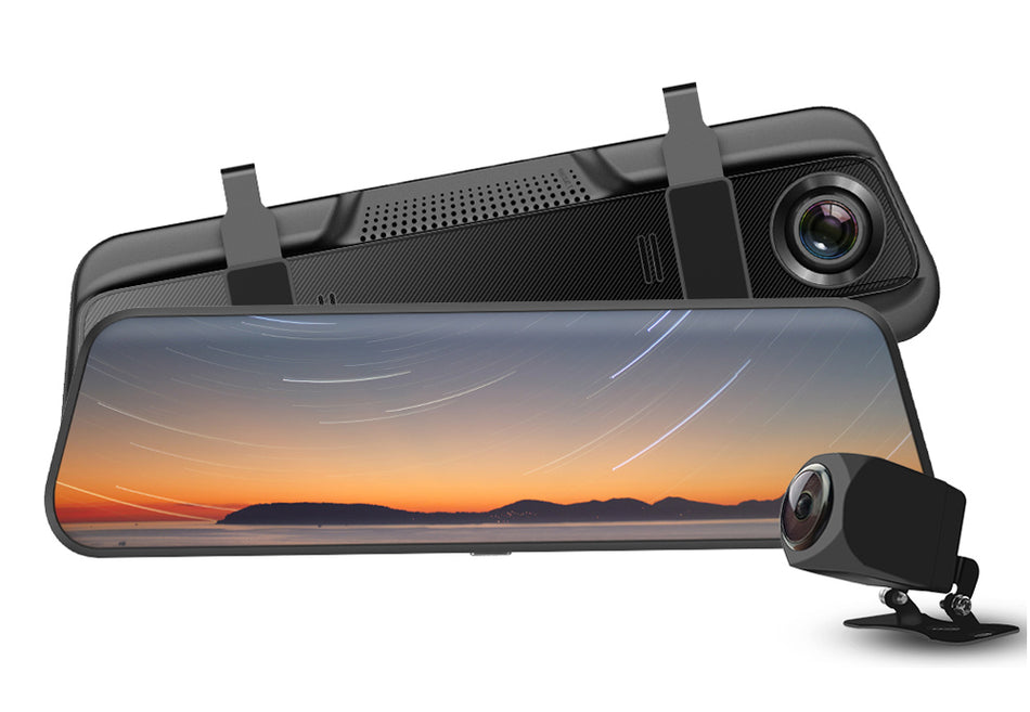 POWERTECH καθρέφτης αυτοκινήτου με κάμερες PT-1330, μπροστινή/οπισθοπορείας, 9.66" οθόνη, 1080p