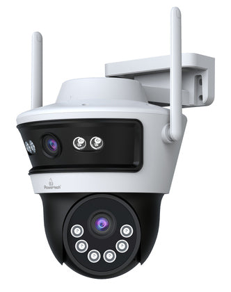 POWERTECH smart κάμερα PT-1340, 3MP, dual lens, WiFi, PTZ, SD, IP65