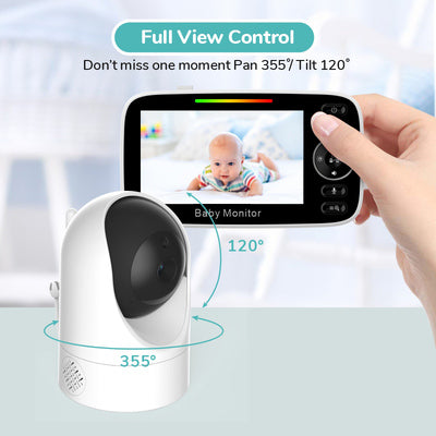 POWERTECH ενδοεπικοινωνία μωρού PT-1344 με κάμερα & οθόνη 4.3", 480p, PTZ