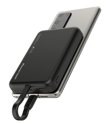 POWERTECH power bank PT-1376 με καλώδιο, 10000mah, magnetic wireless, 20W, μαύρο