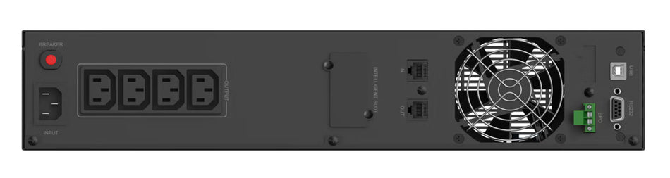 POWERTECH UPS Line Interactive PT-1408 για rack 2U, με οθόνη, 2200VA/1540W, 4x AC output