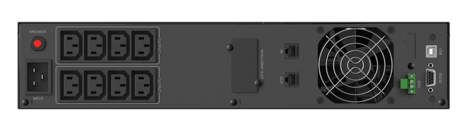 POWERTECH UPS Line Interactive PT-1409 για rack 2U, με οθόνη, 3000VA/2100W, 8x AC output