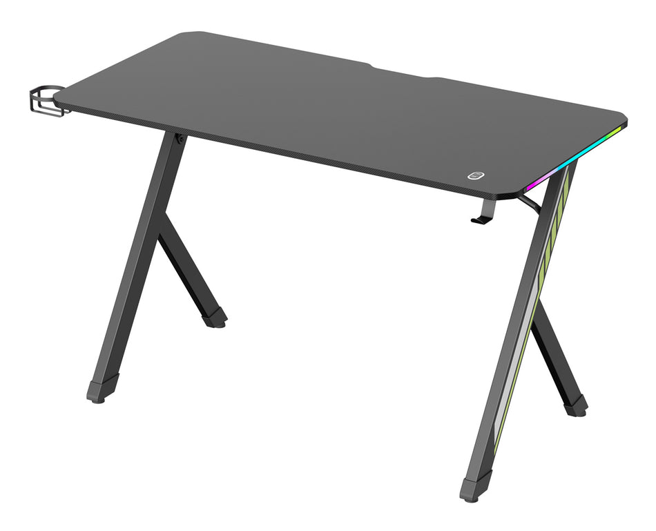 POWERTECH gaming γραφείο PT-1498 με RGB φωτισμό, 120x60x75cm, μαύρο