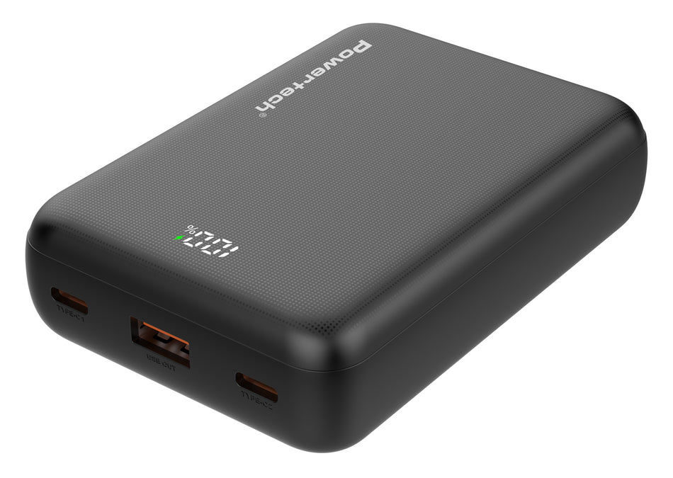 POWERTECH power bank PT-1503 με οθόνη, 20000mah, 22.5W, μαύρο
